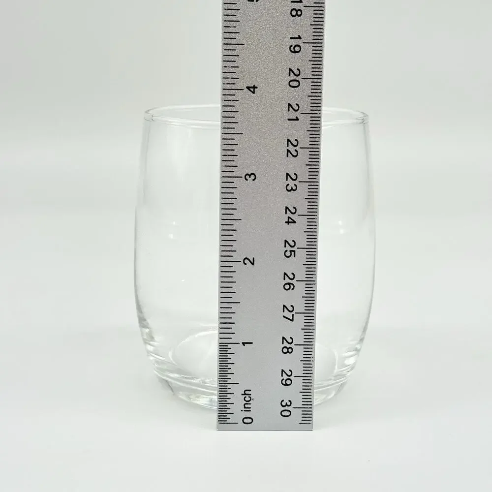 Set Of 4 Stemless Crystal Wine Juice Glasses Barware Drinkware Clear 3.75